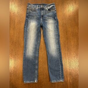 Mid-Rise Blue Ankle Skinny Jeans - Faded Wash